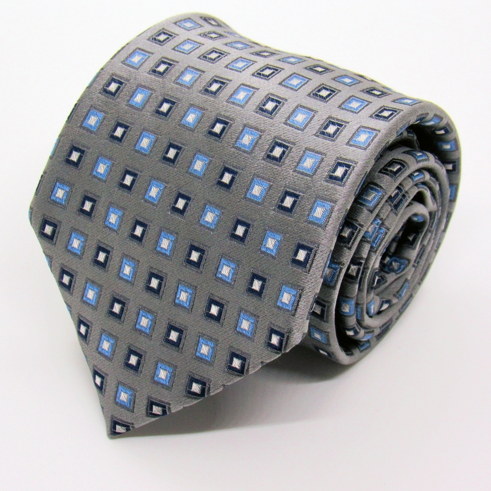 Nautica Men's Neck Tie - Silver & Blue Squares